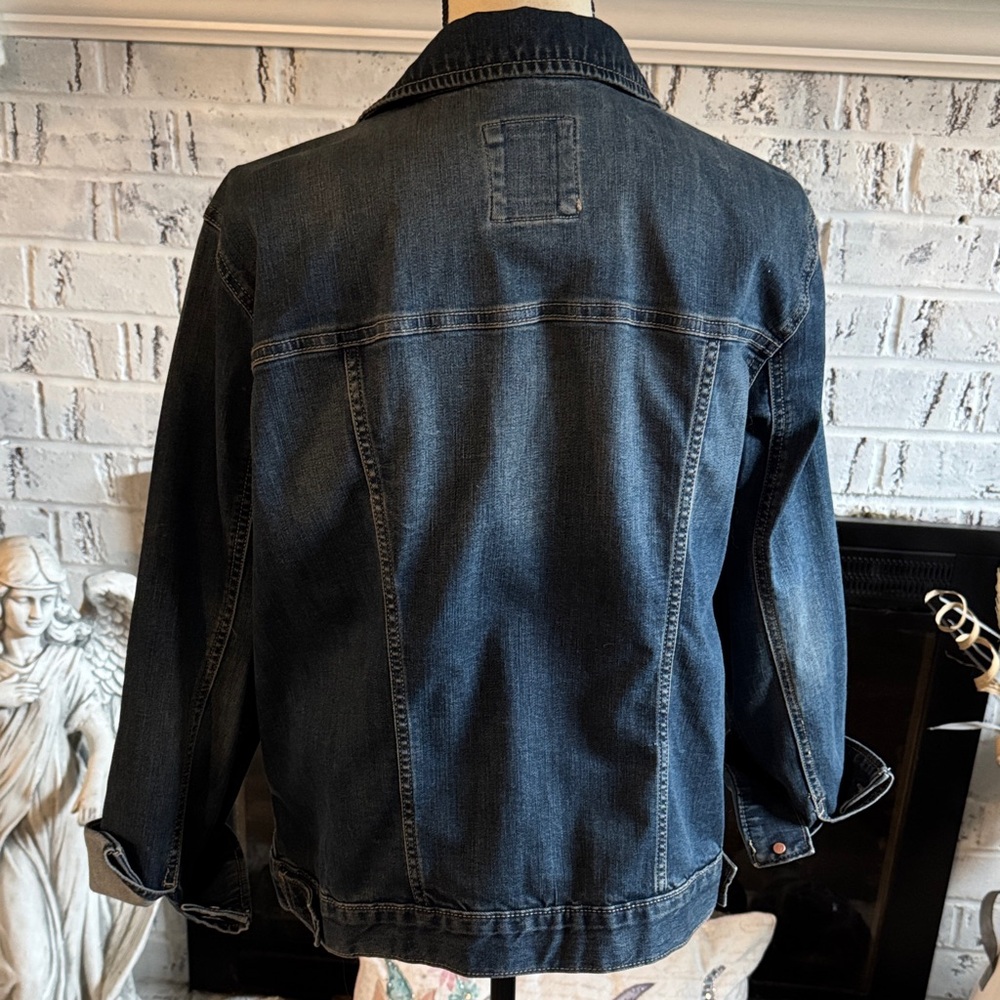 LC Lauren Conrad Dark Blue Denim Jean Jacket - Picture 4 of 4